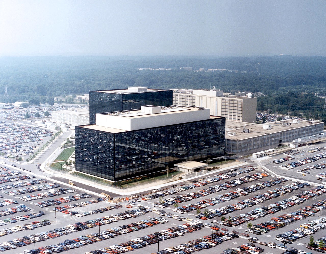 Headquarters of the NSA at Fort Meade, Maryland. Source: Wikimedia Commons (public domain).